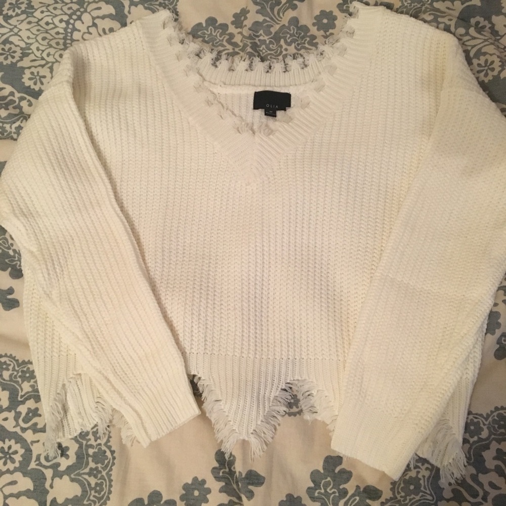 Cropped knitted sweater